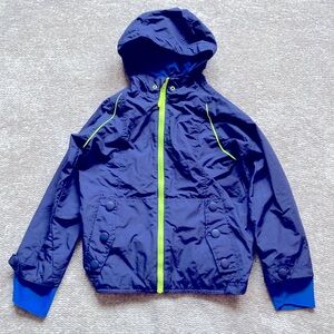 Nylon Windbreaker Jacket Coat Navy Blue Lightweight Outdoor Small 5/6
